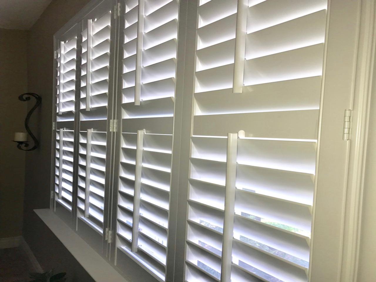 closeup interior window shutters