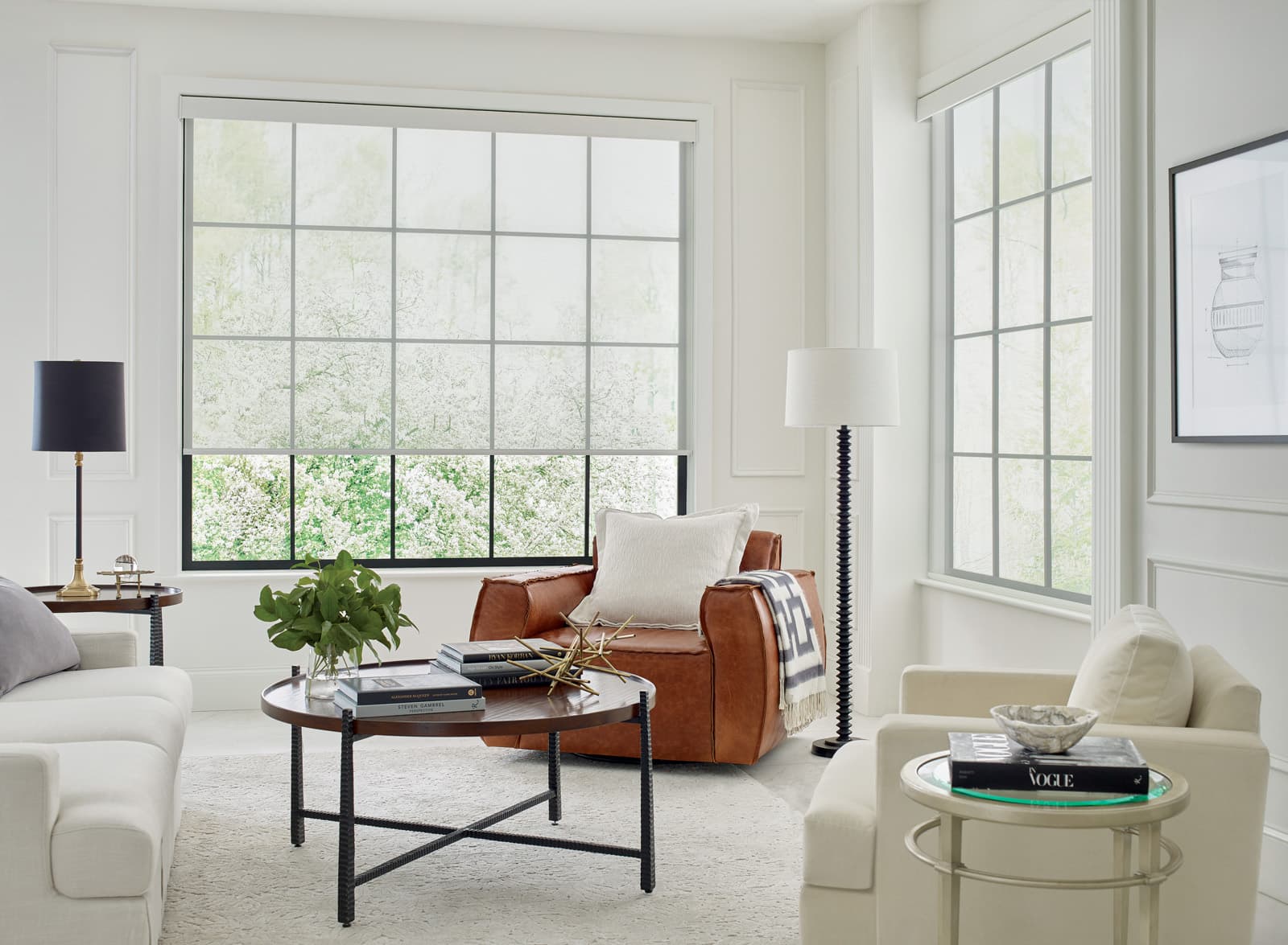 Designer Roller Shades travinia livingroom Designer Roller Shades