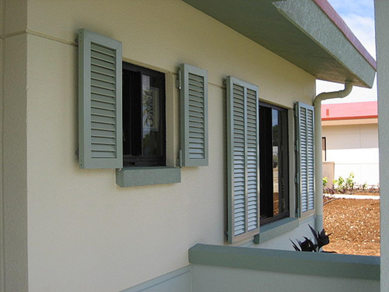 louvered exterior shutters