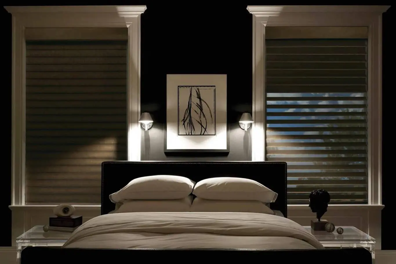 blackout shades in a bedroom
